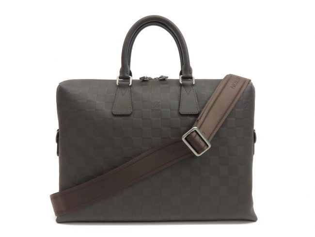 LOUISVUITTON ルイヴィトン PDJ N41390 ダミエアンフィニ バサルト ブラウン カーキ ポルトドキュマンジュール